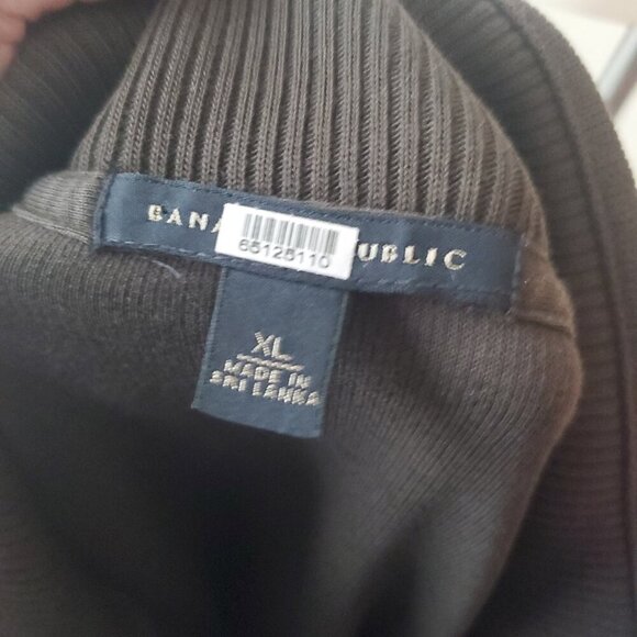 2006 Banana Repiblic 100% Cotton Mens XL 1/4 Zip Ribbed Pullover Sweater - Picture 8 of 10